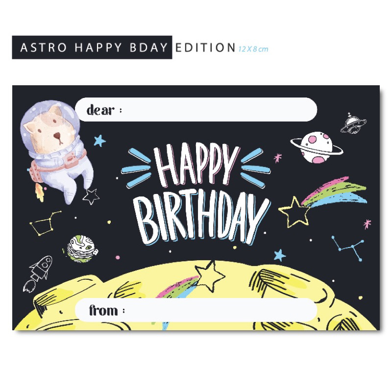 KARTU UCAPAN KOSONG ANAK ULANG TAHUN BIRTHDAY CARD UNICORN KUDA PONI LITTLE PONY PLANET ASTRONAUT AS