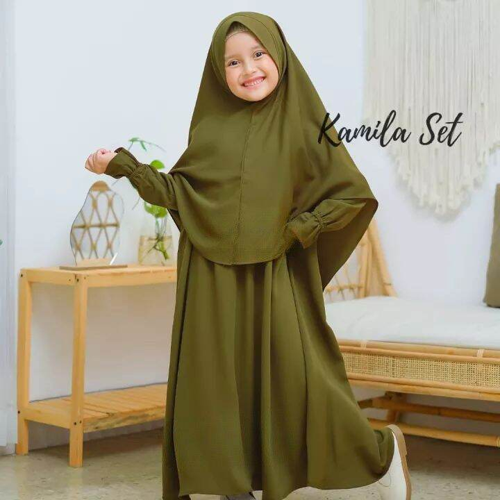 Gamis Anak Terbaru Gamis Polos Premium Gamis Polos  Gamis Anak  Set Jilba Gamis Anak Perempuan Terba