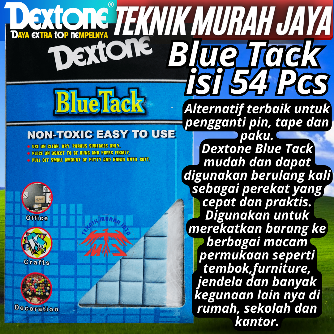 

DEXTONE BLUE TACK Lem Perekat Ringan Pengganti Pin Paku Serbaguna