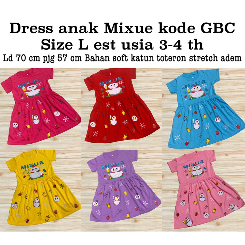 Dress mixue katun strech