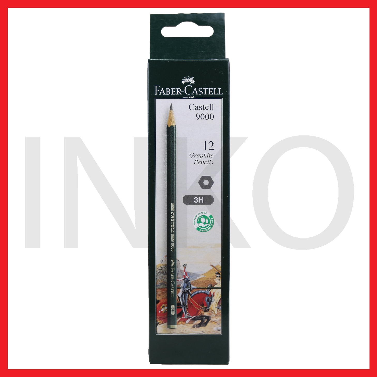 

FABER CASTELL BLACK PENCIL CASTELL 9000 3H 12PCS
