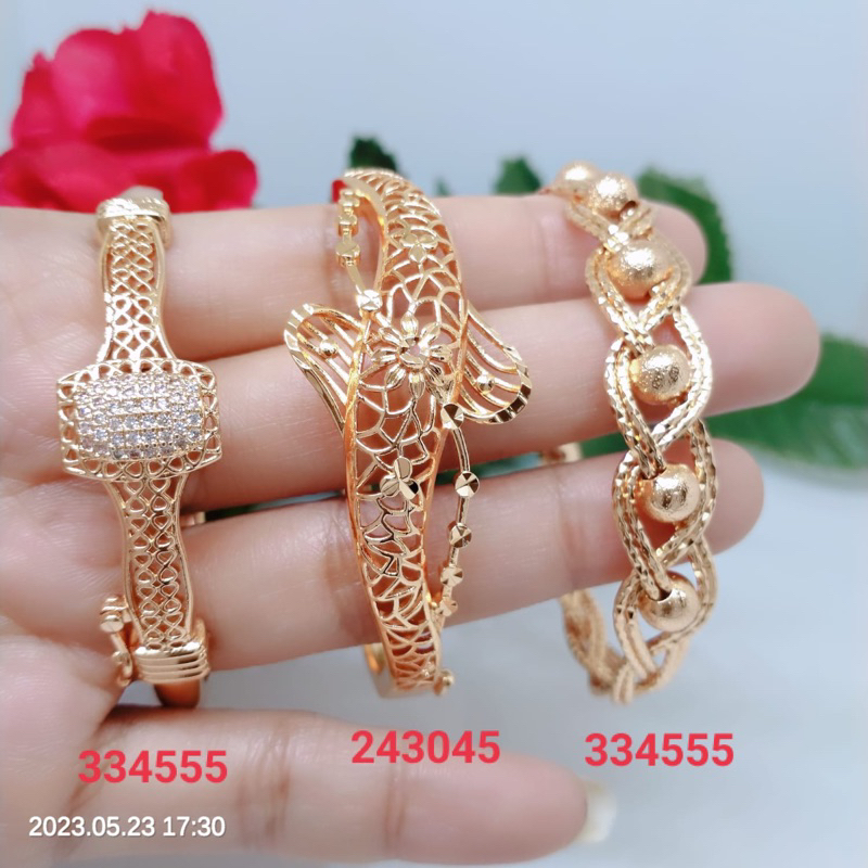 Gelang Tangan Bangle Golong Perhiasan Aksesoris Lapis Emas Titanium Tembaga Xuping Terlaris Termurah