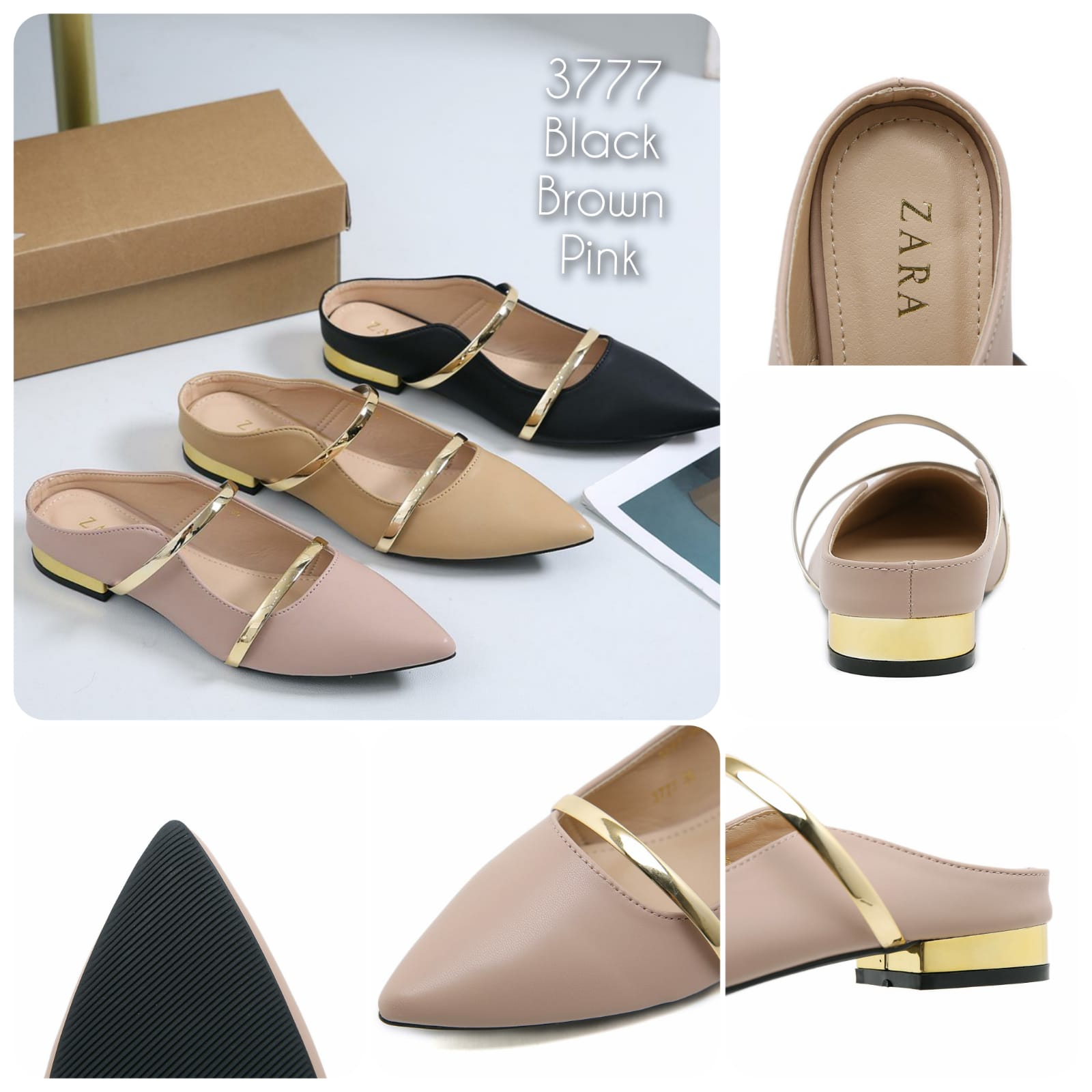 SANDAL WANITA IMPORT SLOP KULIT ZR KODE: 3777