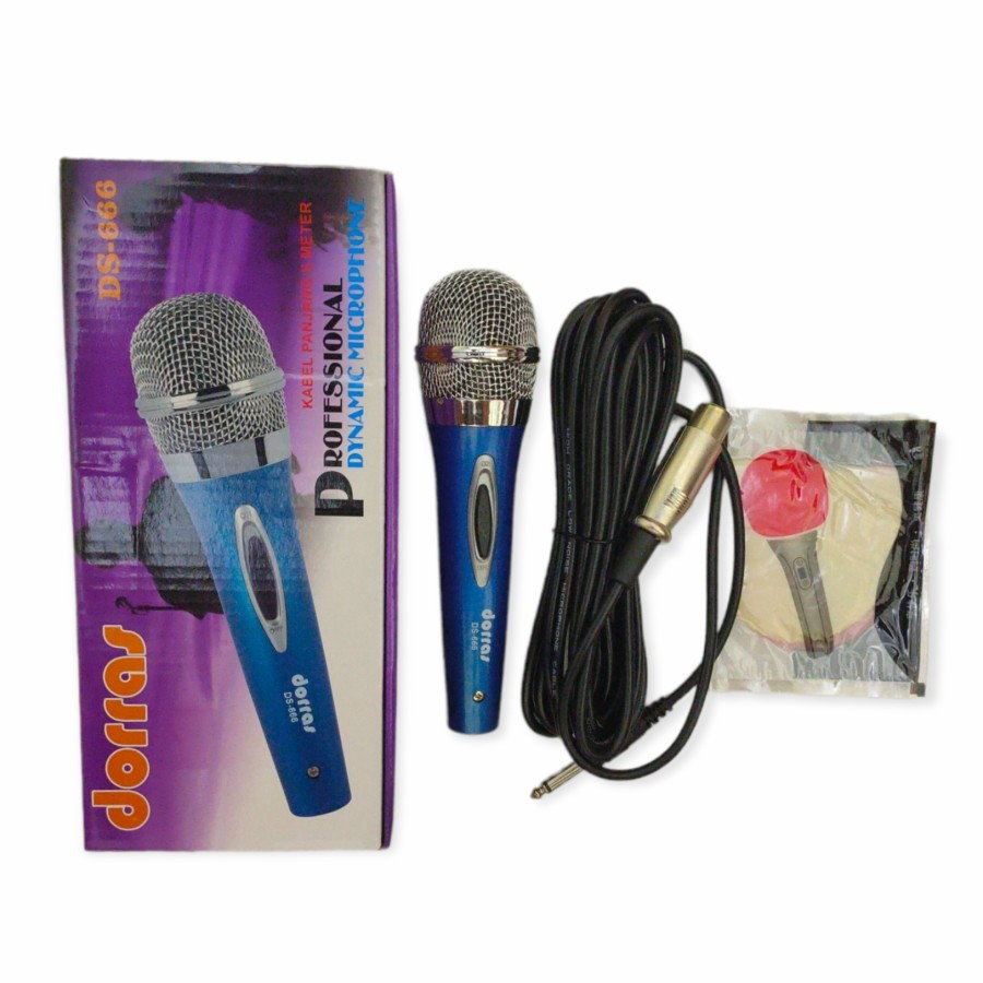 MICROPHONE KARAOKE DORRAS DS666 PROFESIONAL DYNAMIC KUALITAS PREMIUM KABEL PANJANG 5 METER BERGARANSI RESMI