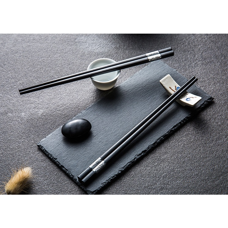 CAMPURAN Sumpit Makan Sepsang 2pcs / Sumpit Hitam Elegan Anti Panas Anti Lengket / Chopsticks / Sumpit Stainlees anti karat / Sumpit Kayu bambu / Sumpit Melamine