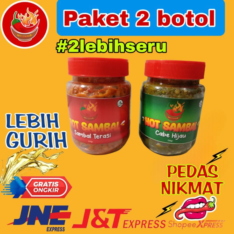 

paket 2 botol sambal dari hot sambal