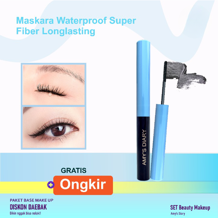 [PAKET HEMAT] BPOM Eye Set Makeup Special Blue Series Maskara Eyeliner Penjepit Bulu Mata 3 In 1