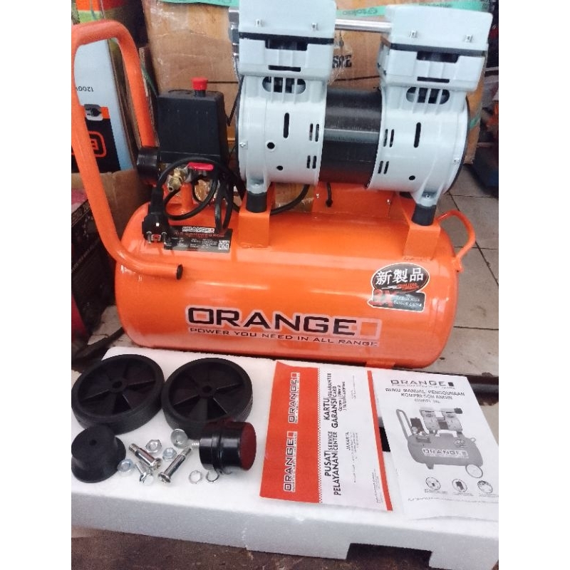 KOMPRESOR OILESS ORANGE 4110HPL-24L/KOMPRESOR OILESS 1 HP 24 LITER ORANGE