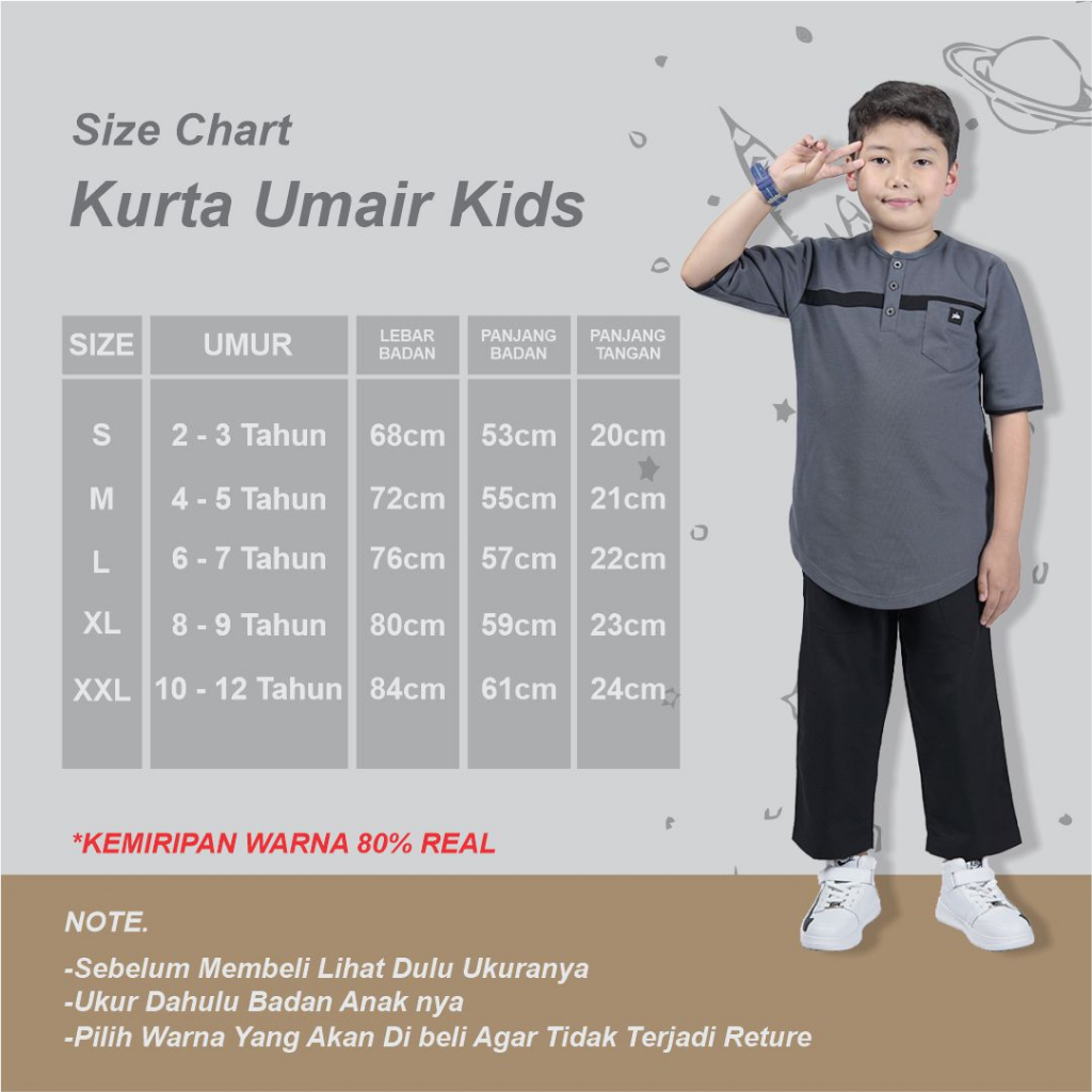 FREE ONGKIR KHOIRUMMAH - KOKO KURTA UMAIR KOKO ANAK ARMY BAJU KOKO ANAK LAKI LAKI ARMY KOKO KAOS