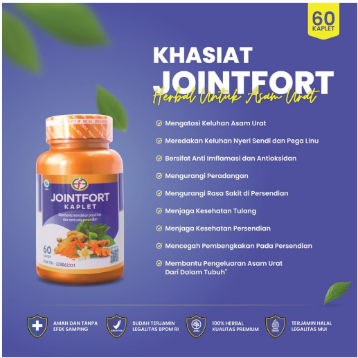 JOINTFORT 60 KAPLET meredakan nyeri sendi dan pegal linu herbal