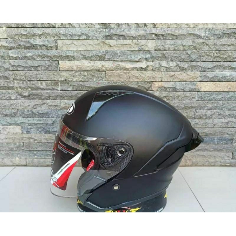 Helm dyr subaru new Arival solid hitam doff