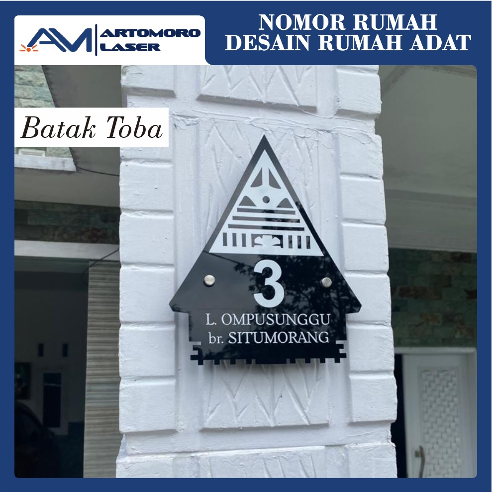 Nomor Rumah Akrilik Rumah Adat Batak Toba Karo Mandailing Pakpak Haisan Simalungun Pariban Tarombo