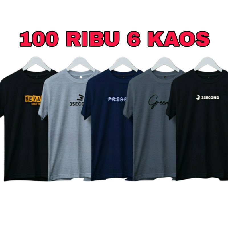 PAKET USAHA KAOS 100 RB DAPAT 6/KAOS DISTRO/KAOS MURAH/KAOS KEREN