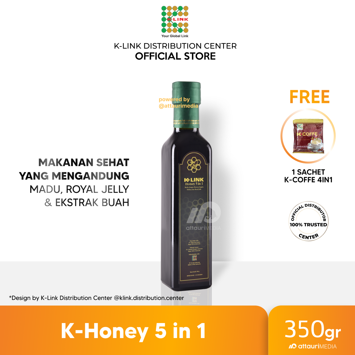 

K-Link K-Honey 5 in 1 BPOM Halal MUI Madu Ekstrak Buah Kurma Kemasan Baru Madu Murni Berkualitas Tinggi | Original by Distributor Center K-Link Indonesia