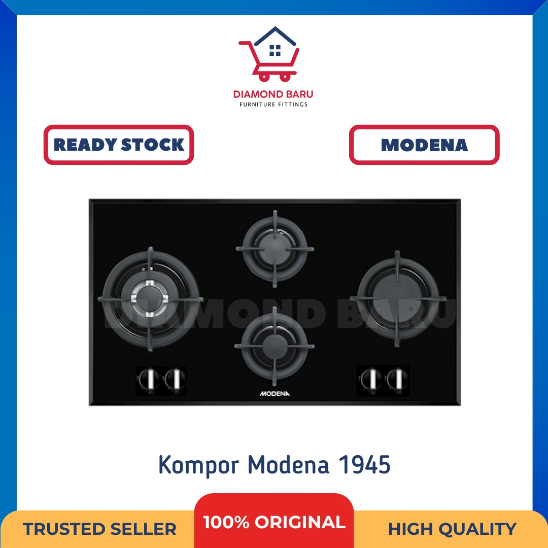 Kompor Tanam Modena BH 1945 / Kompor Gas 4 Tungku / Modena Built-in Hob 4 Burners / Kompor Tanam Tem