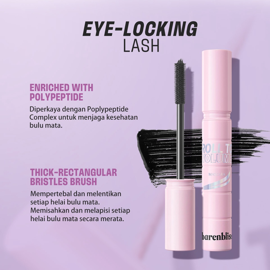 BNB barenbliss Korean Roll To Volume Mascara | Long Lasting Waterproof Smudgeproof | BPOM