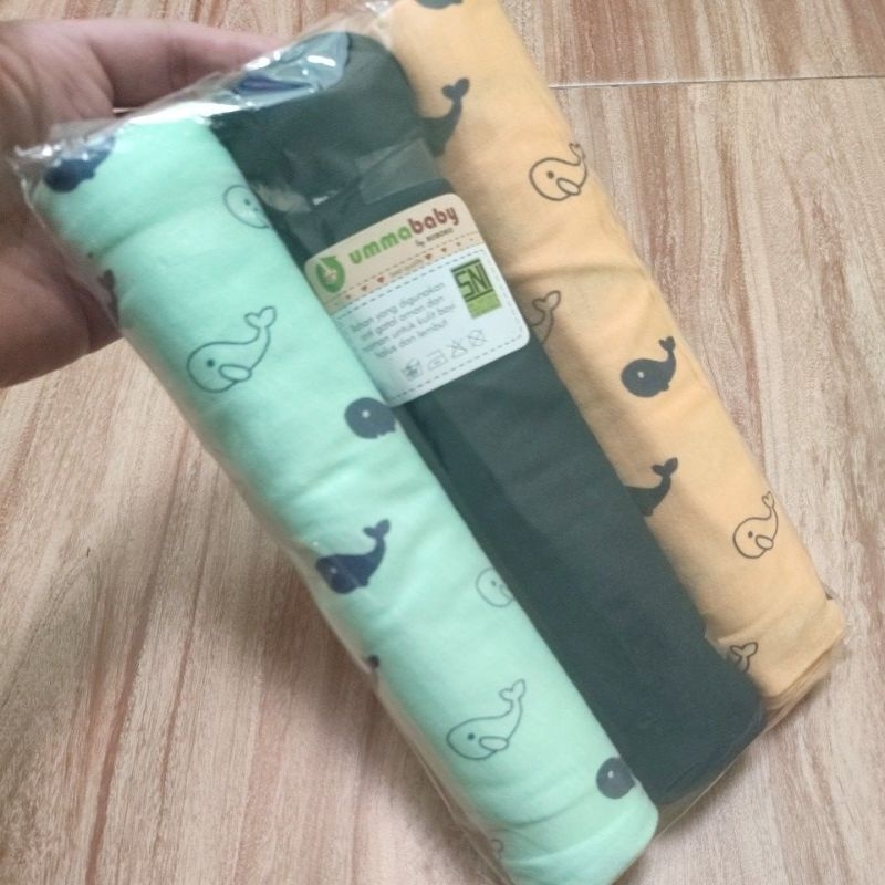 3pcs Bedong Bayi Polos Motif Lucu SNI 110x90 Lembut Halus Selimut Bayi Alas Bayi Murah