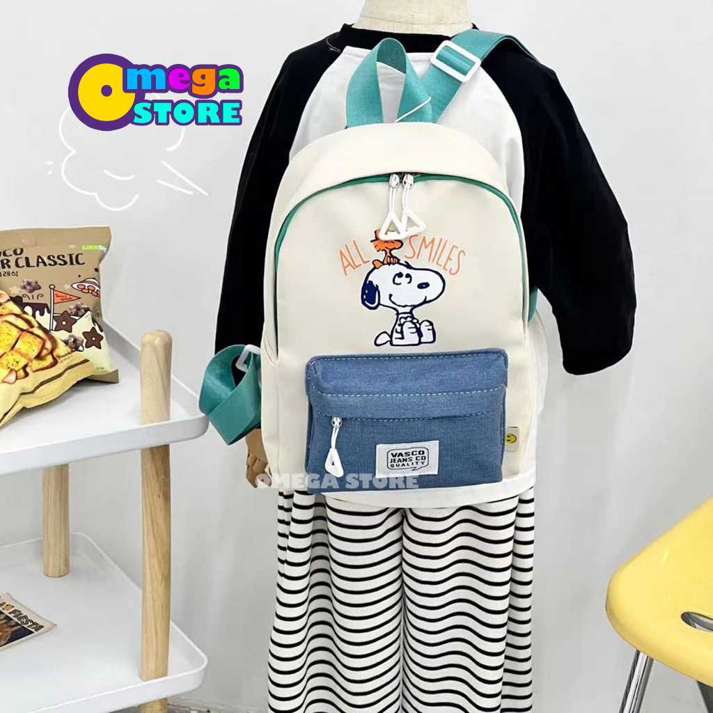 [O&amp;S]Tas Ransel Anak Sekolah Paud/TK Karakter Snoopy Cartoons Tas Punggung Backpack Terbaru - 303