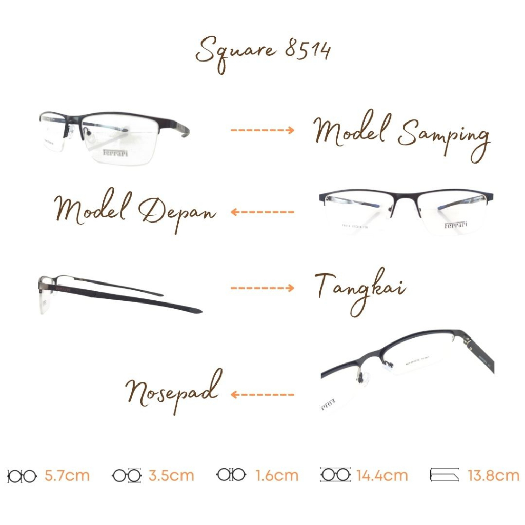 PAKET FRAME LENSA KACAMATA TYPE 8514