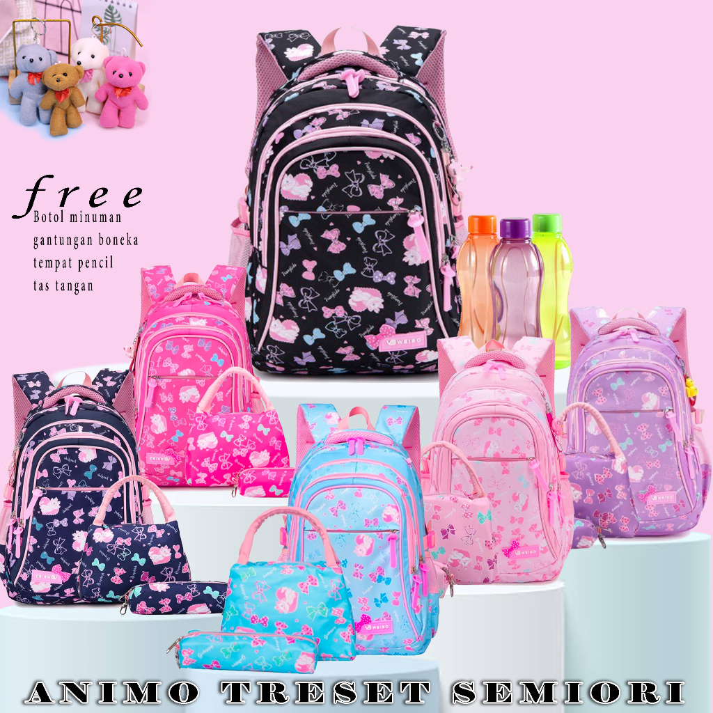 Polo Trands Liscio SE 12619 Tas Ransel Sekolah Anak Tas Travelling gratis botol dan boneka