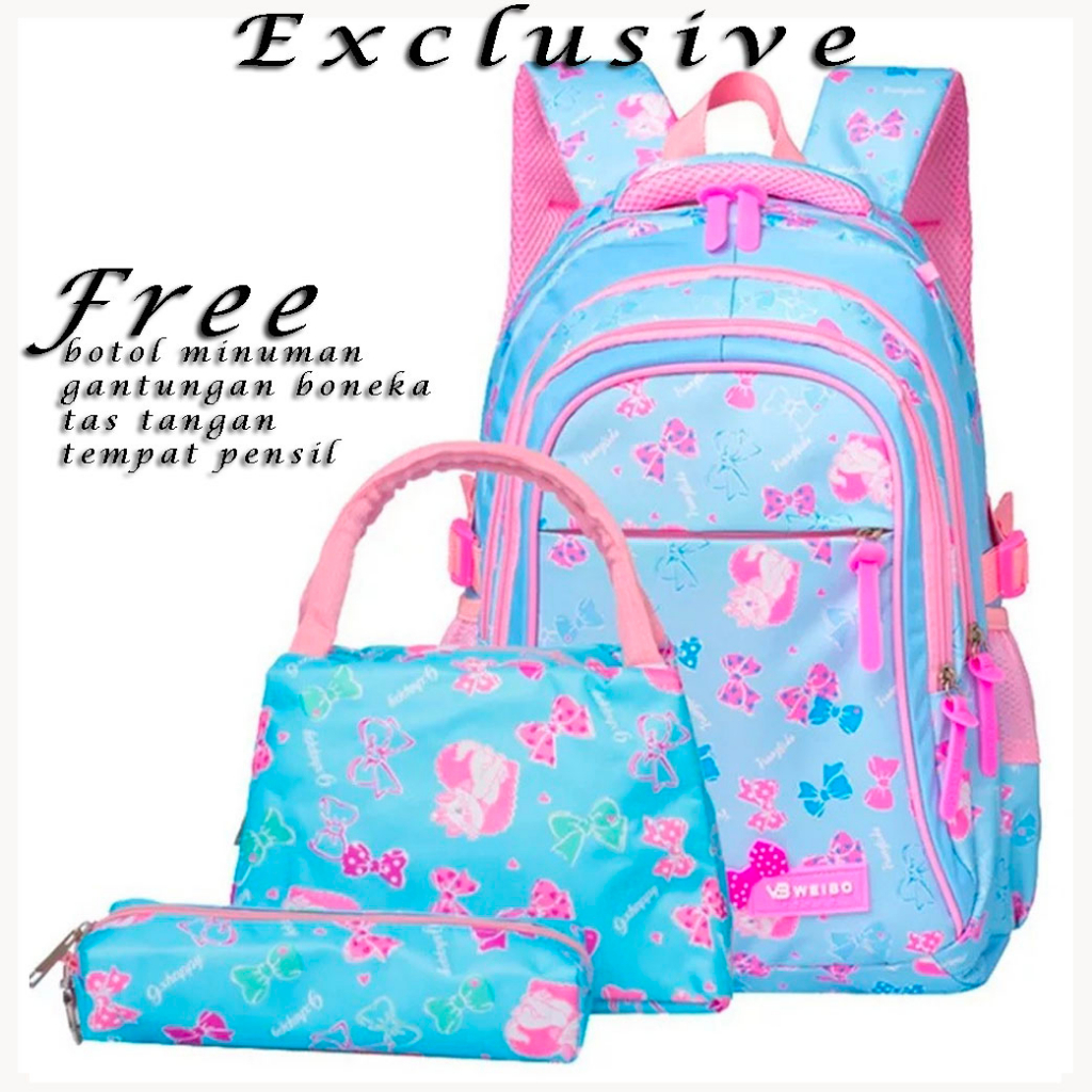 Polo Trands Liscio SE 12619 Tas Ransel Sekolah Anak Tas Travelling gratis botol dan boneka