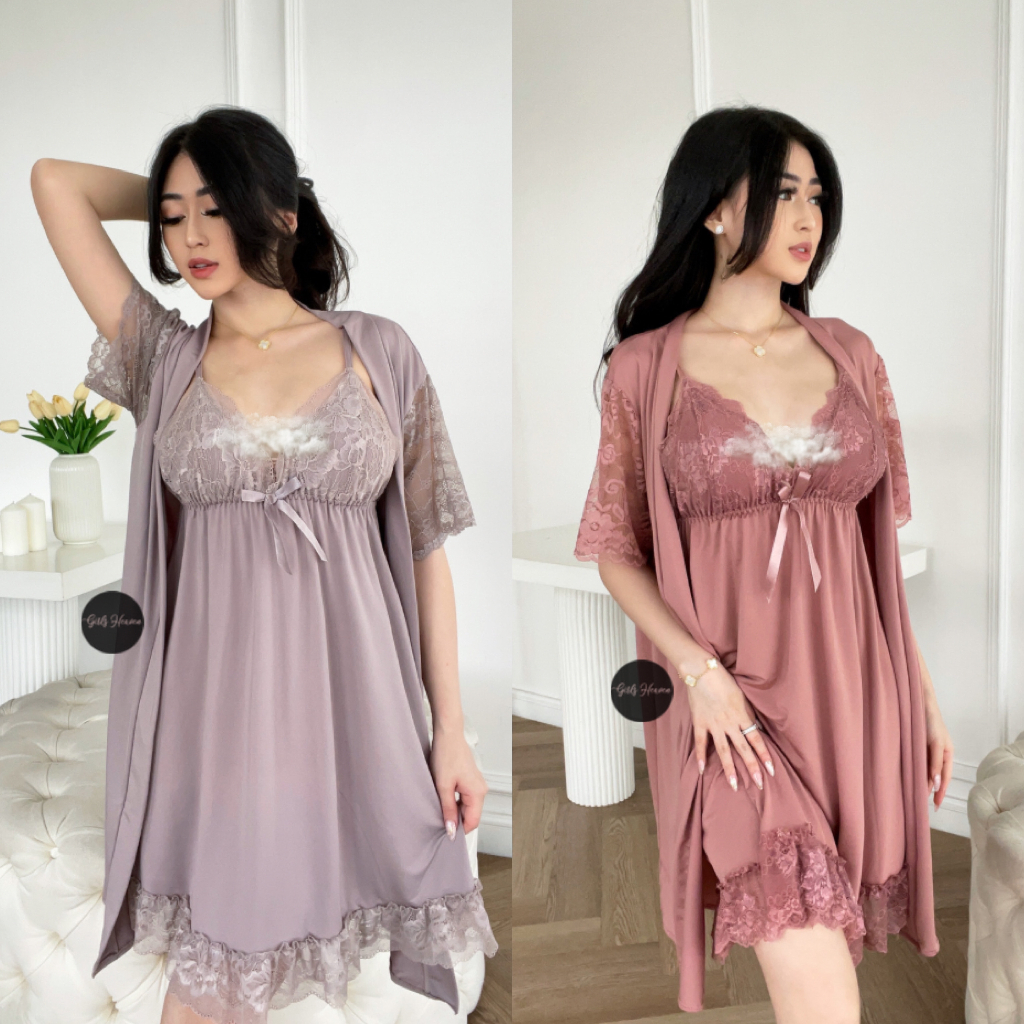 057L Lingerie Dress + Kimono + Belt  [ Girlsheaven_id ]