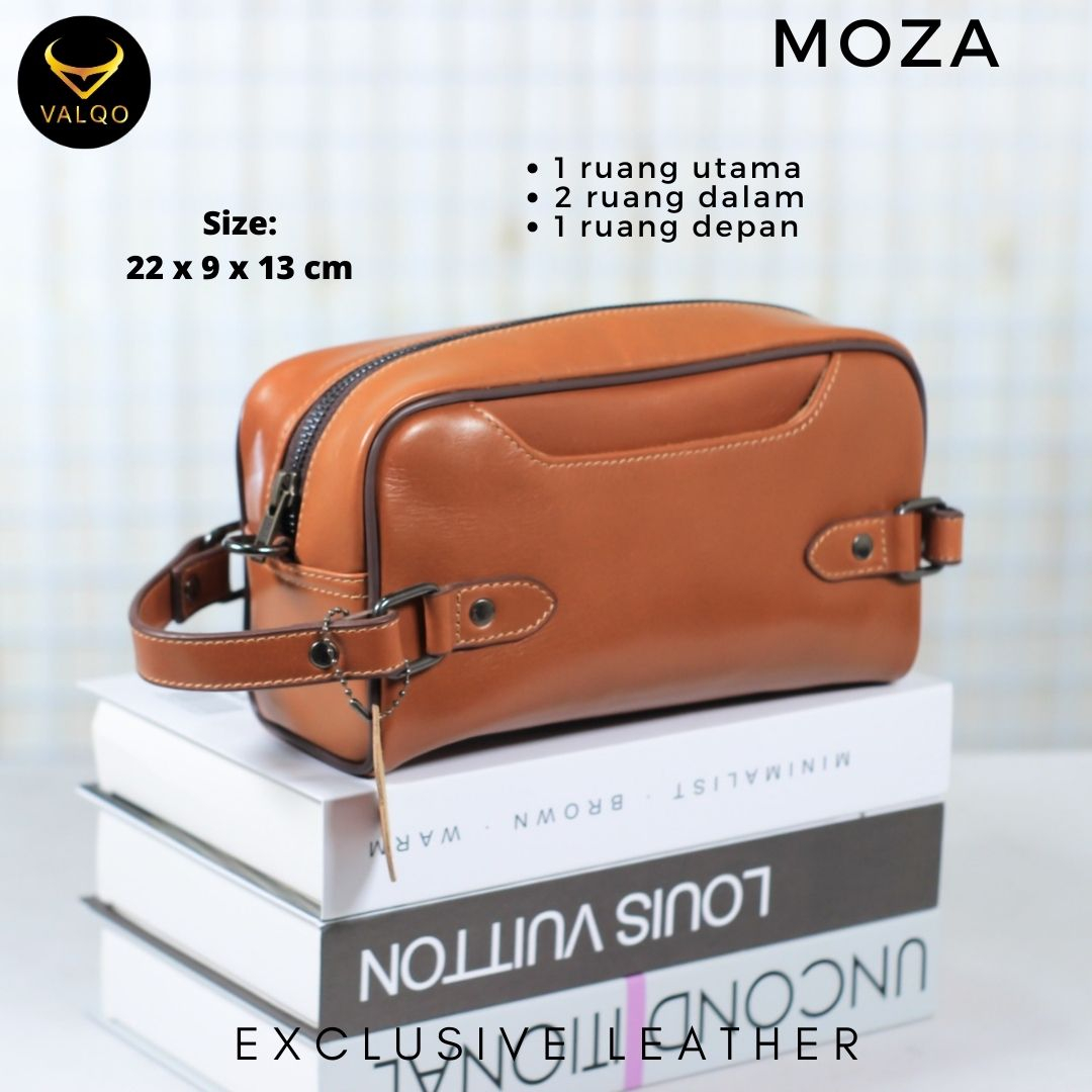 [VALQO] MOZA Handbag Kulit Sapi Pouch Kulit Clutch Kulit Tas Tangan Kulit Wanita Pria