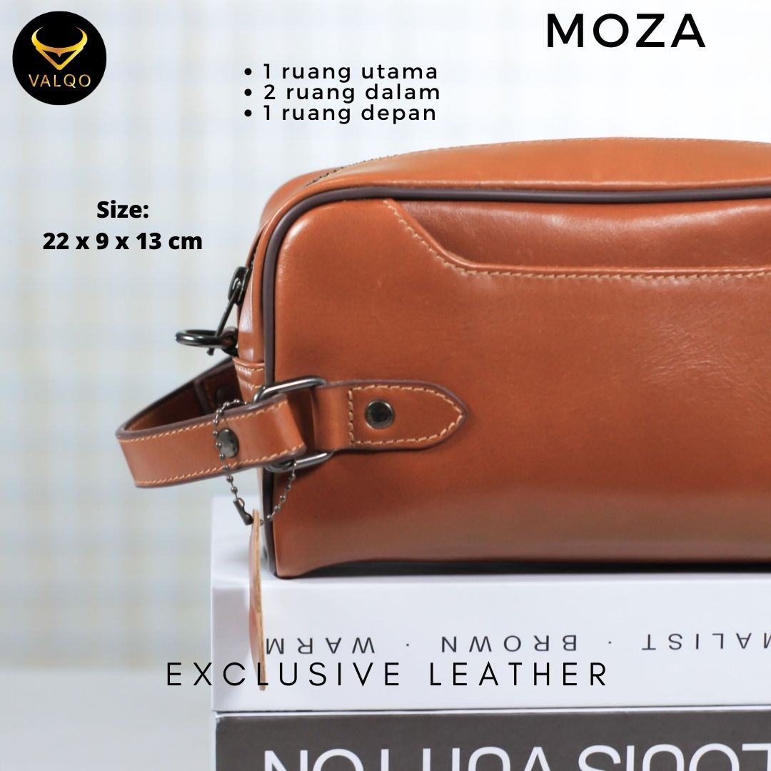 [VALQO] MOZA Handbag Kulit Sapi Pouch Kulit Clutch Kulit Tas Tangan Kulit Wanita Pria