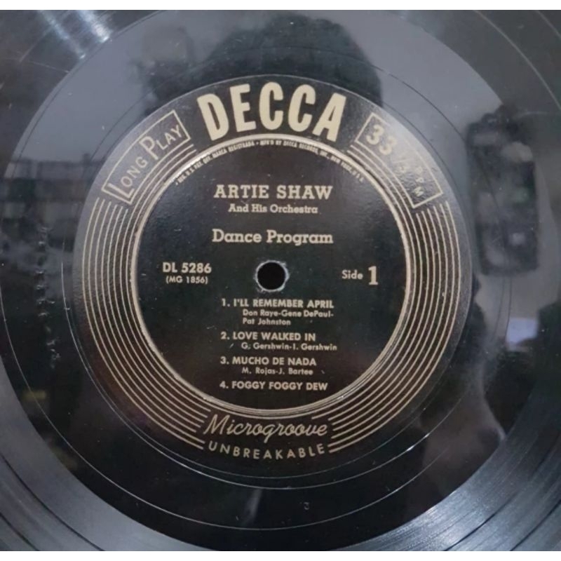 Vinyl Piringan Hitam 10 inch Artie Shaw-Dance Program