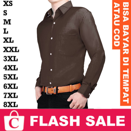 8XL 7XL 6XL 5XL 4XL 3XL XXL XL L M S XS Kemeja Pria Hem Cowok Tebal Jumbo Big Size Panjang Polos Dri