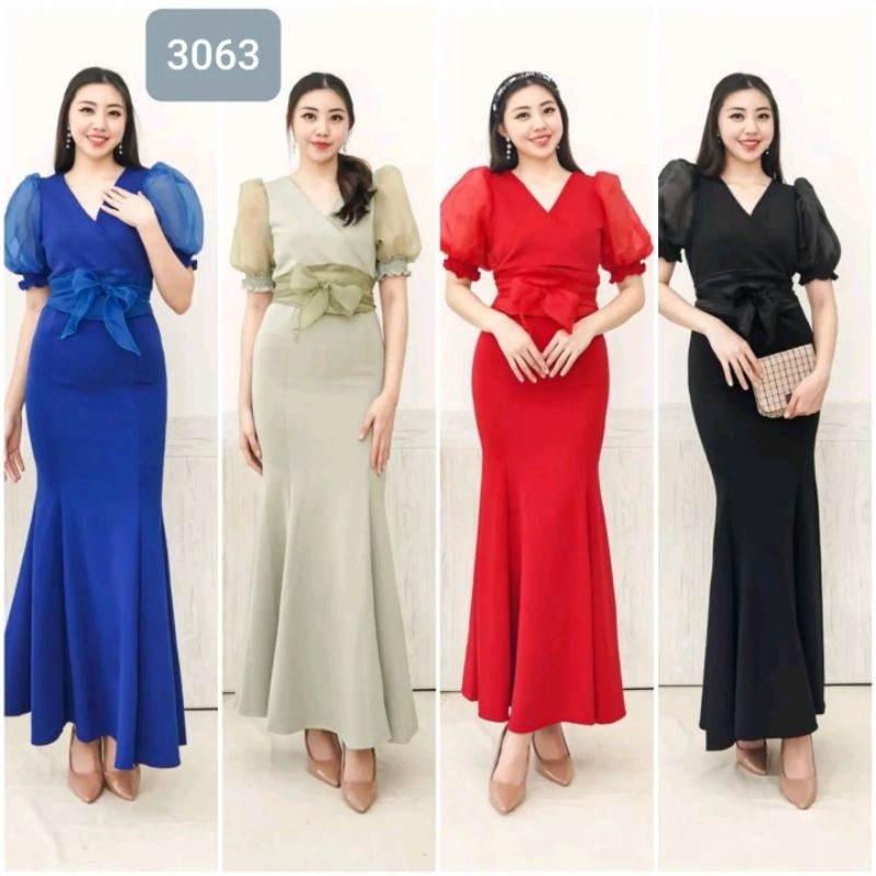 3063 LONGDRESS SCUBA KOMB TANGAN  ORGANZA +OBI