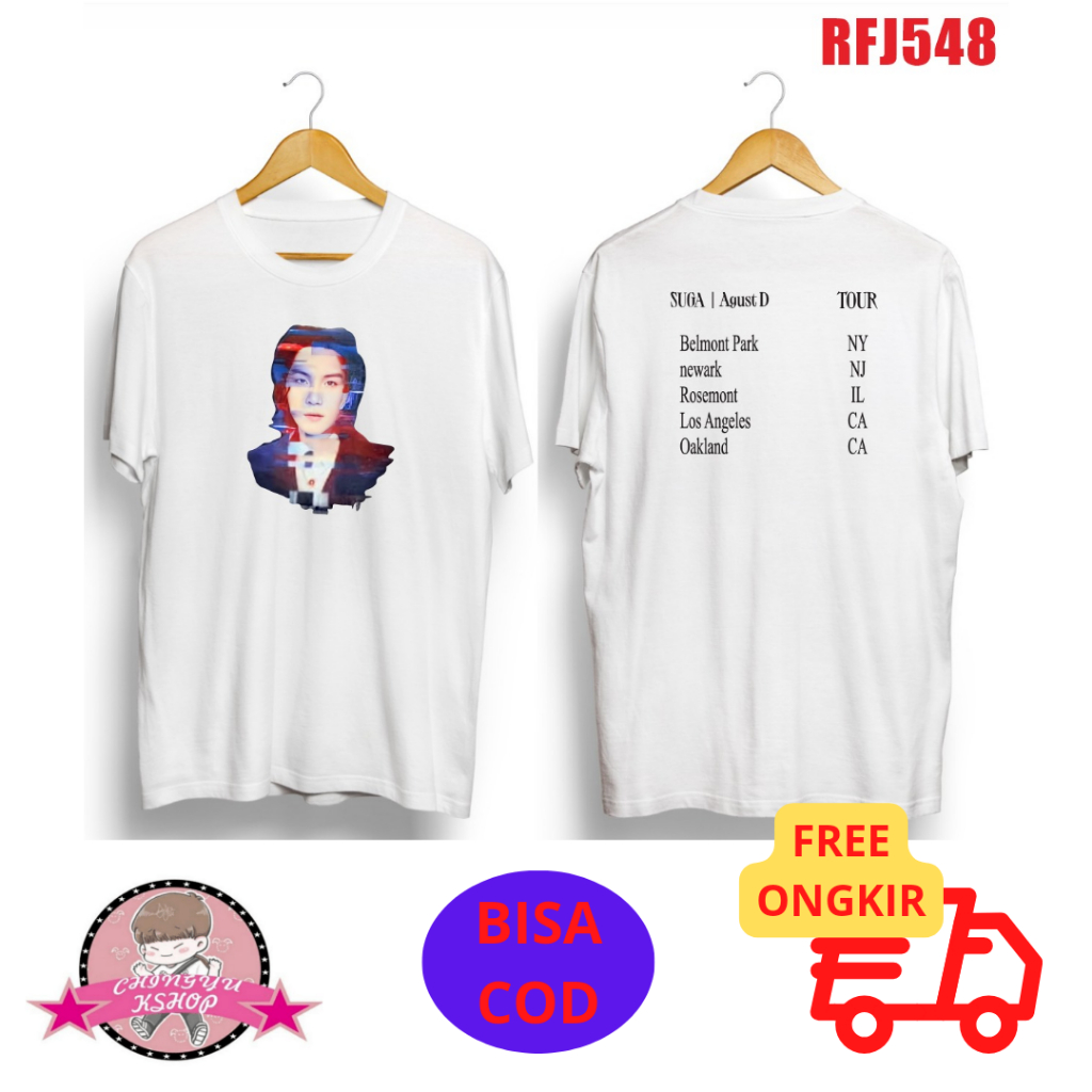 (RFJ548) BAJU KAOS BTS SUGA MIN YOONGI FACE AGUSTD DDAY