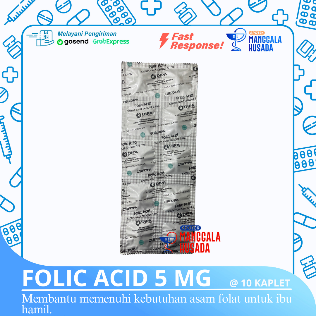 FOLIC ACID / ASAM FOLAT 5 MG PER STRIP @ 10 KAPLET