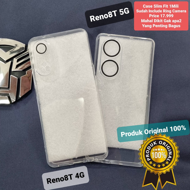 2023 Softcase ULTRA Thin + Ring Camera For OPPO Reno8T 4G / Reno8 T 5G Soft case Original Bening Clear Glossy Bahan Tipis Tapi Presisi dan Bagus Terus Murah Juga Sofcase Sekali 4G 5G Plus FE Reno 8T 8 T Baru Bagus 2023