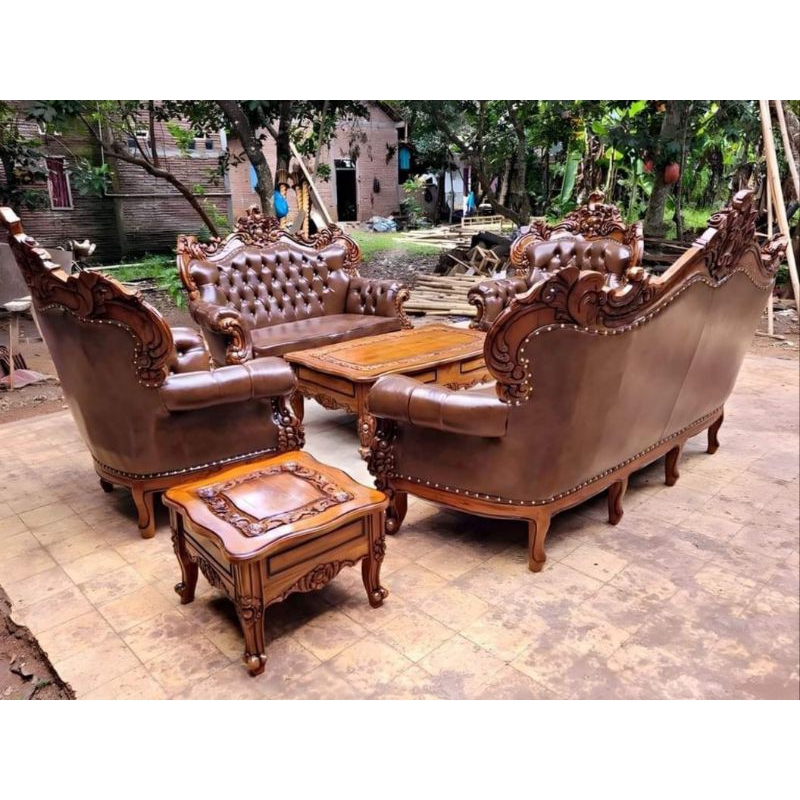 Kursi tamu Ganesa jati ukir, sofa tamu Ganesa