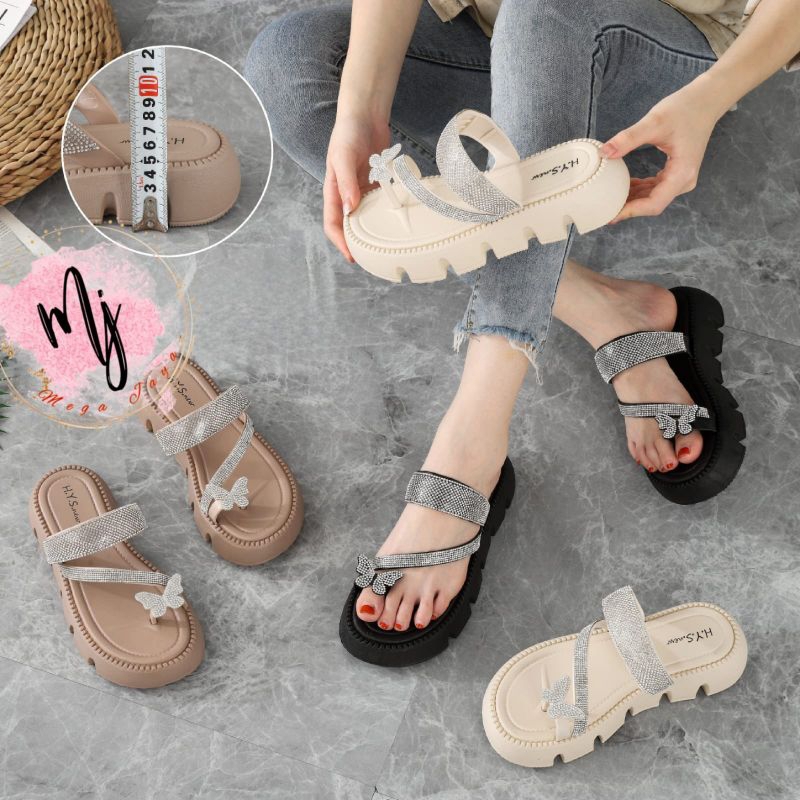 Sandal Wedges butterfly Wanita terbaru sandal Jelly Fashion Korea Import Terbaru