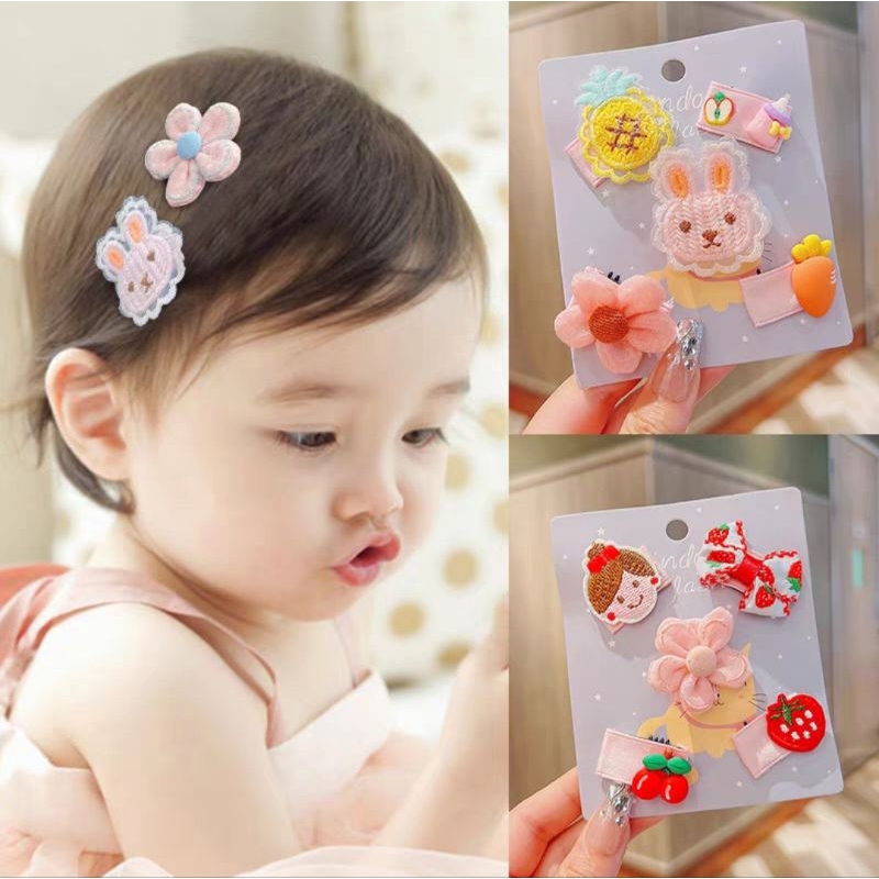 [4pcs] Jepit Rambut Anak Set Karakter Trendy Tiptop Jepitan Anak Motif Kartun Jepitan &amp; Kunciran Rambut Anak Poni Set Hair Clips Bobby Pins