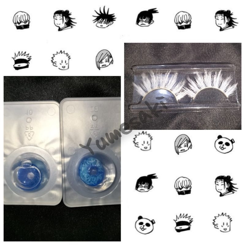 Paket Softlens Gojo satoru + bulu mata putih jujutsu kaisen 【﻿ YUMESAKI 】