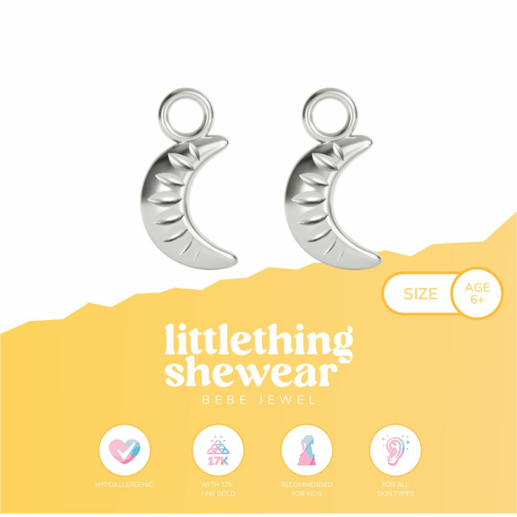 Littlethingshewear Jakarta Liontin Loop hoop Bulan – 17k Anti Karat Anti Alergi Aman dan Nyaman Emas Asli