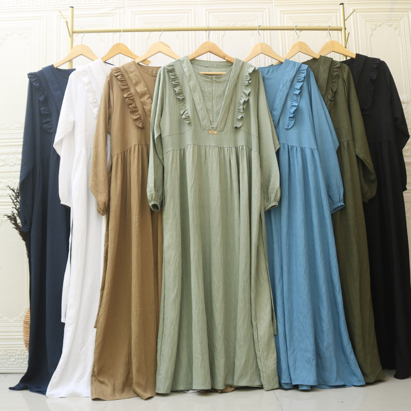 DRESS GAMIS POLO LINEN RENDA V &quot;LESTI&quot;