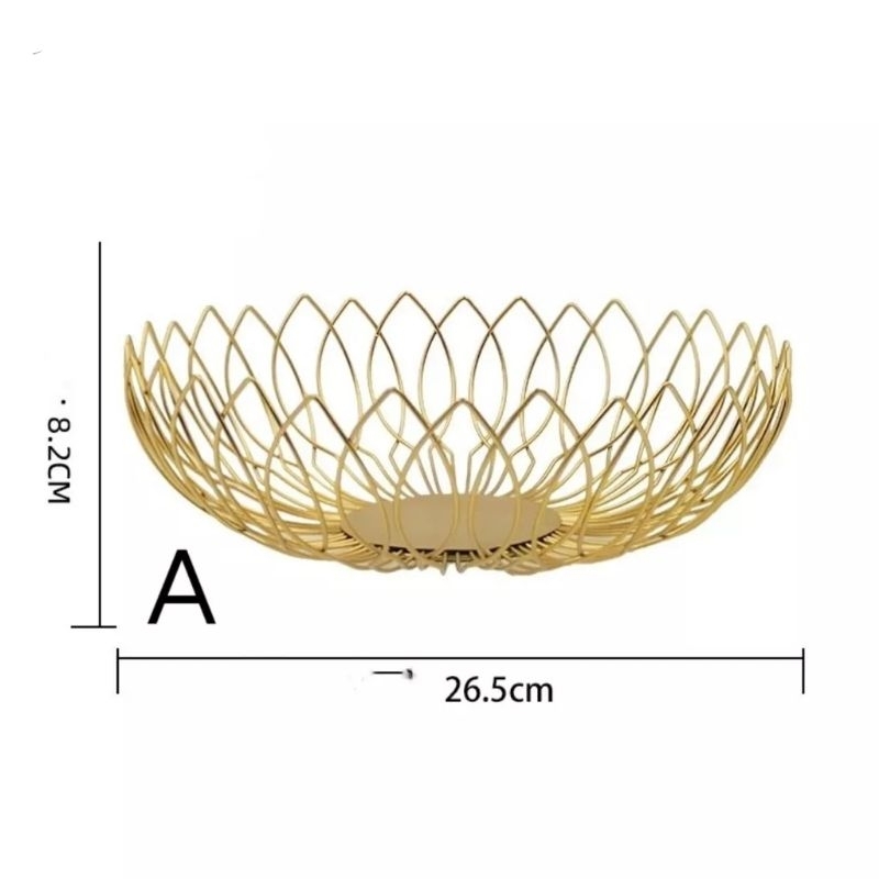 Keranjang Tempat Buah Bahan Tebal / Fruit Tray / Keranjanh Buah Gold / Wadah Buah Cantik