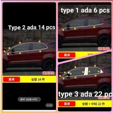 List Chrome Jendela Mobil Ford Ecosport