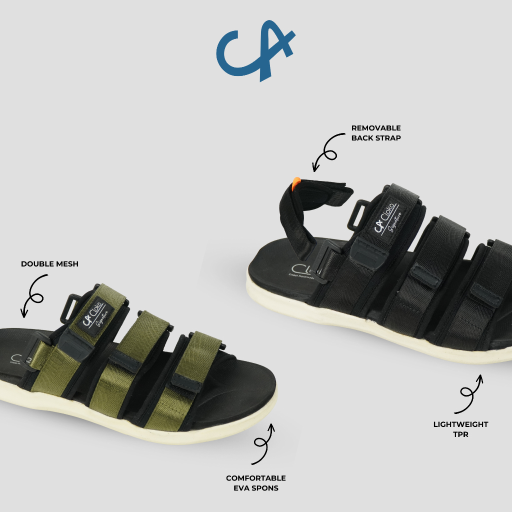 Sandal Pria Traveling Gunung Kasual Sendal Cowok Ringan Haji Umroh Santai Anti Slip Cloka Alano