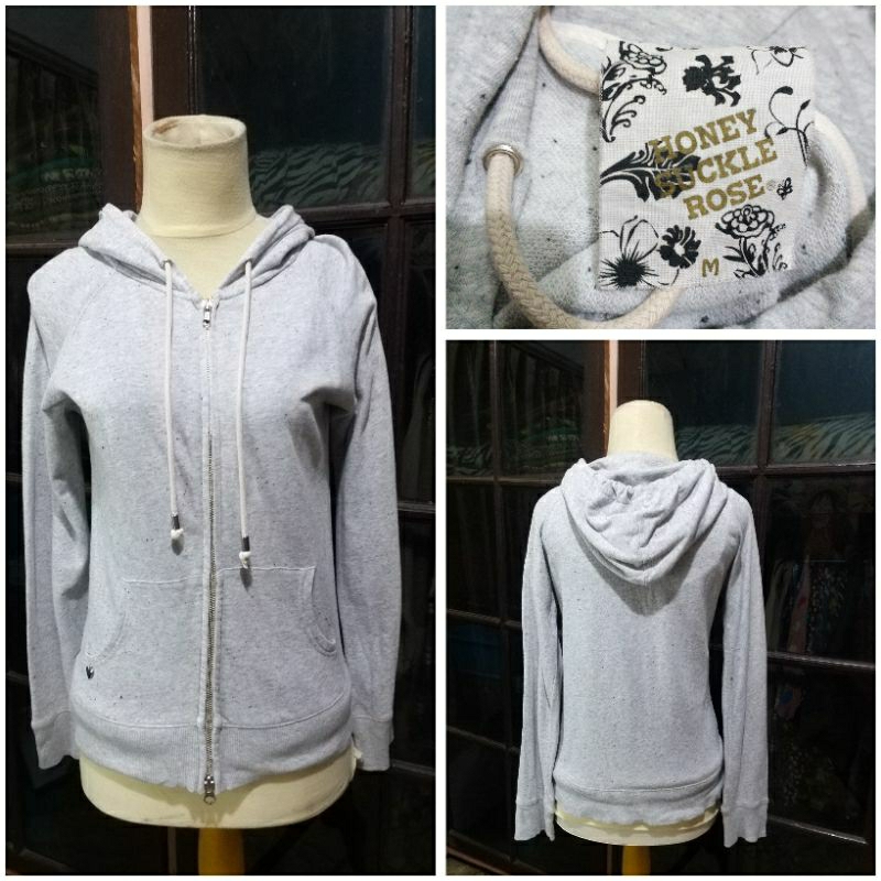 Honey Suckle Rose Jaket / jaket hoodie / hoodie jacket / jaket abu abu / jaket running / running jac