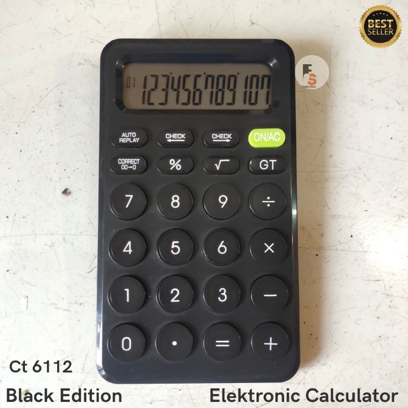 

Kalkulator Calculator Dekstop 12 Digit Chek Cek ulang Ct 6112 Hitam Ukuran Sedang Tidak Besar