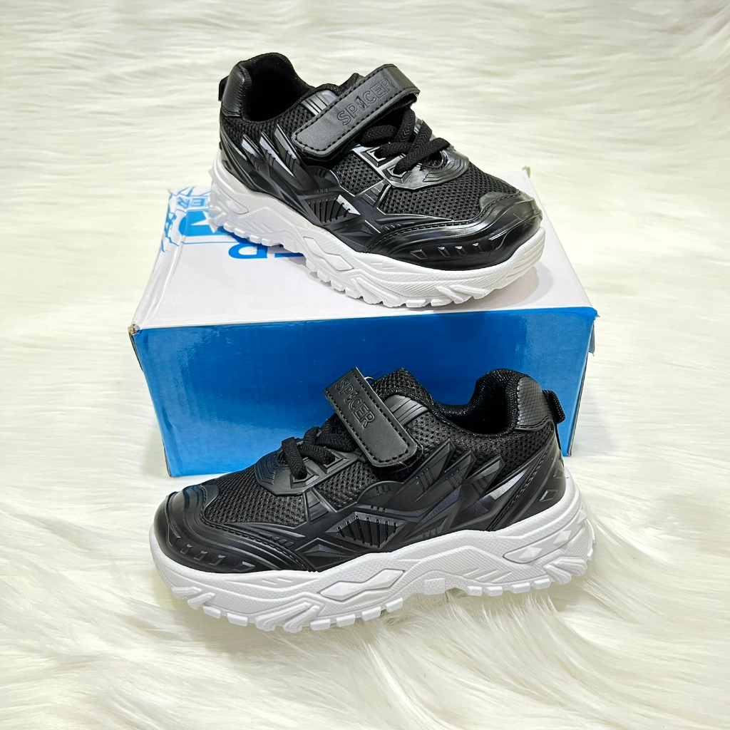 C1 Sepatu Sneakers Anak Cowok/Cewek Spicer SA-1705/SP-1720 hitam putih