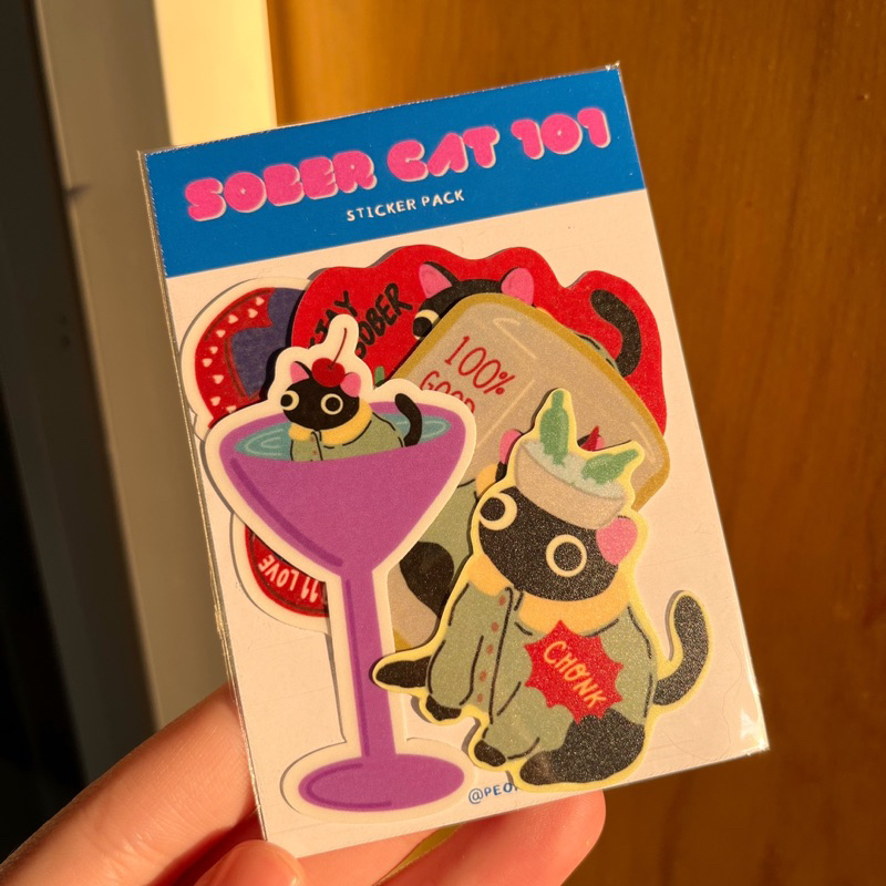 

sober cat 101 sticker pack by peonytonka