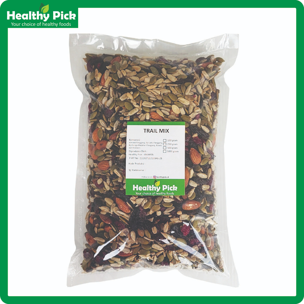 

Trail Mix 1Kg (Roasted Sunflower, Roasted Pumpkin Seeds, Roasted Almond, Raisin, Cranberry)