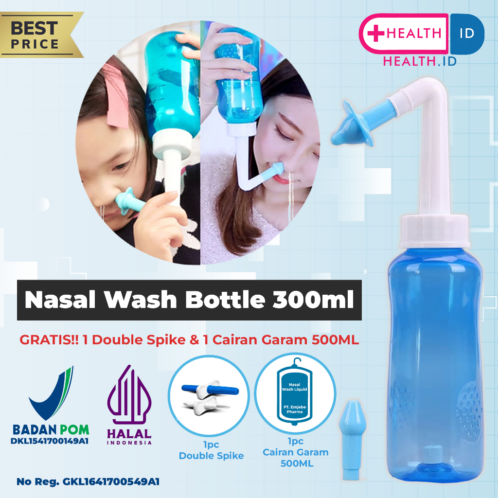 botol cuci hidung/ nasal wash botle siap pakai lengkap