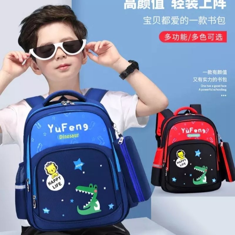 Tas Ransel Anak  Sekolah Sd Tk Karakter Dino Tas Sekolah Anak Sd TK Laki Laki Perempuan Unisex